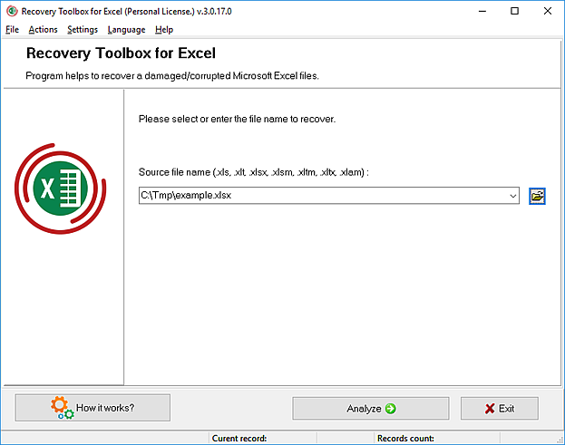 Recovery Toolbox for Excel