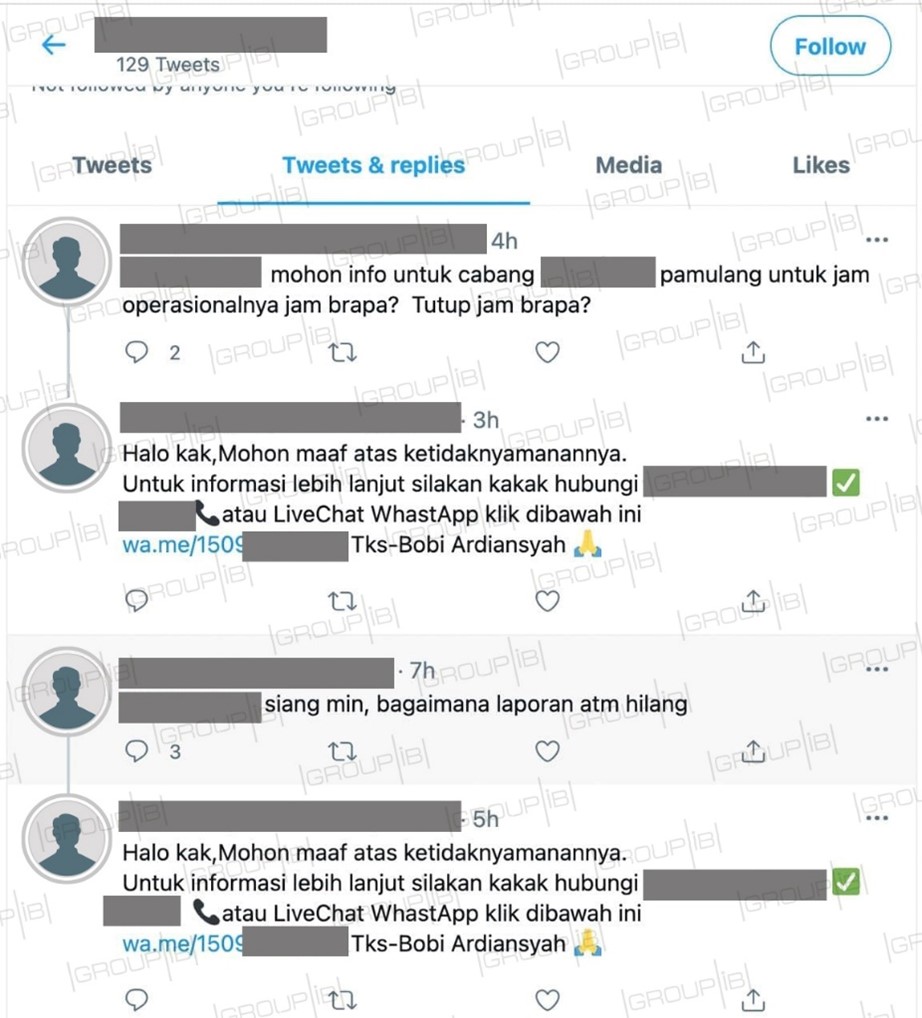 Twitter Chats of Fraudsters targeting Indonesian Banks